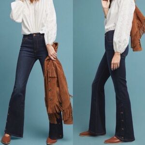 Anthropologie Pilcro High Rise Bootcut Button Hem Jeans